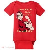 Unbreakable Wear Red To Fight Heart Disease Baby Bodysuit thumb 0