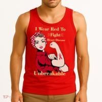 Unbreakable Wear Red To Fight Heart Disease Tank Top thumb 3