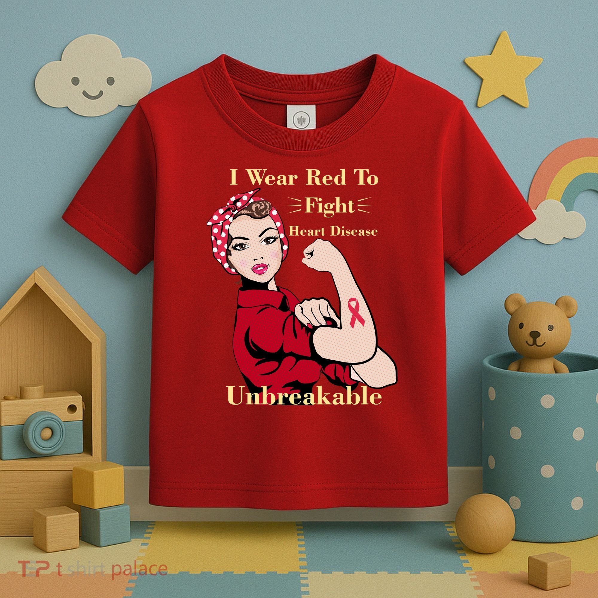 Unbreakable Wear Red To Fight Heart Disease Toddler T-Shirt