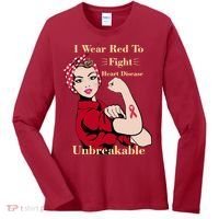 Unbreakable Wear Red To Fight Heart Disease Women's Long Sleeve Shirt thumb 0