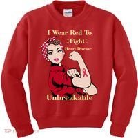 Unbreakable Wear Red To Fight Heart Disease Kids Sweatshirt thumb 0