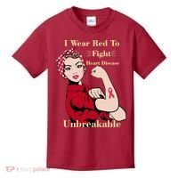 Unbreakable Wear Red To Fight Heart Disease Kids T-Shirt thumb 0