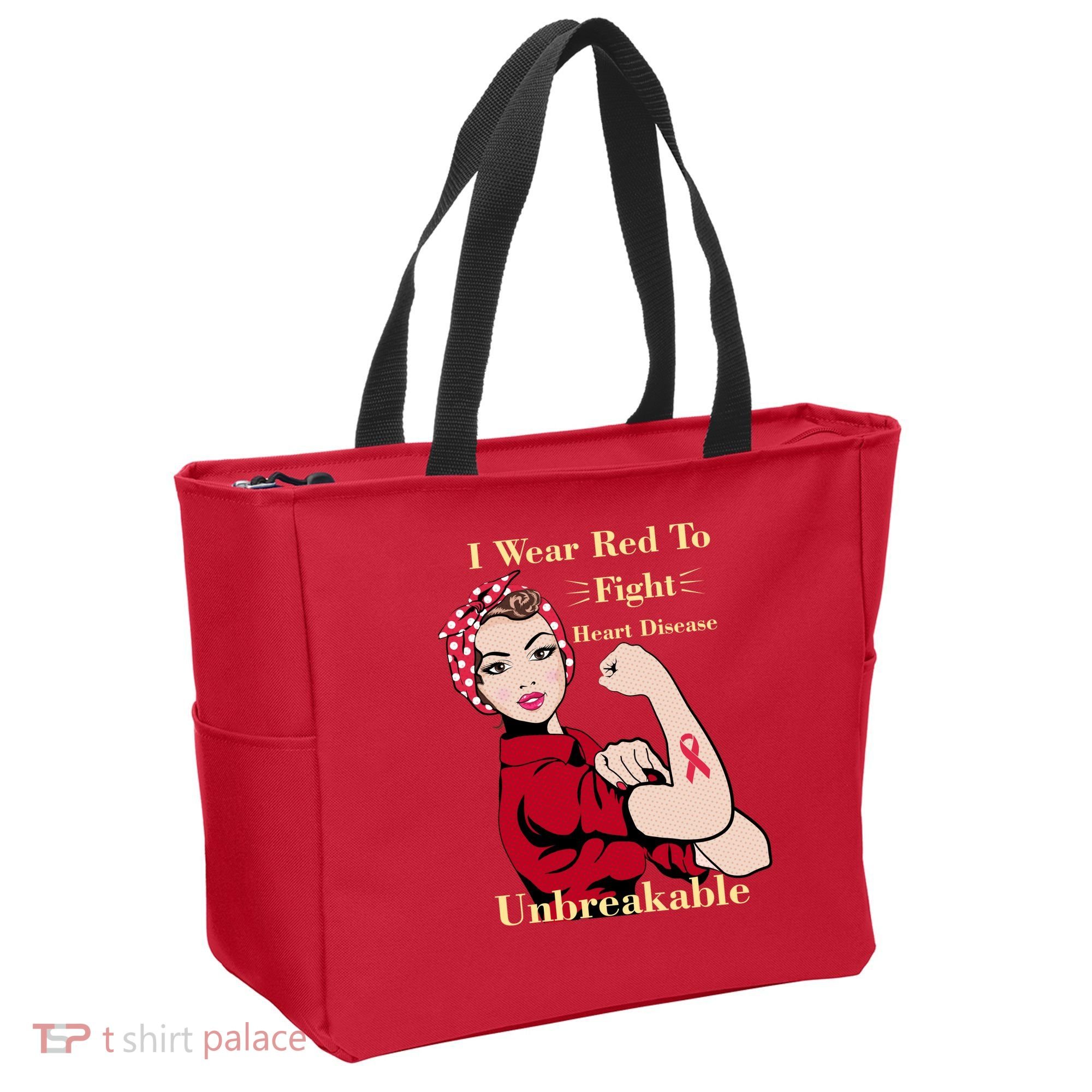 Unbreakable Wear Red To Fight Heart Disease Tote Bag