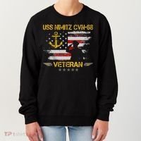 USS Nimitz CVN 68 Aircraft Carrier Veteran Flag Veterans Day Women's Sweatshirt thumb 0