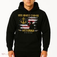 USS Nimitz CVN 68 Aircraft Carrier Veteran Flag Veterans Day Hoodie thumb 2