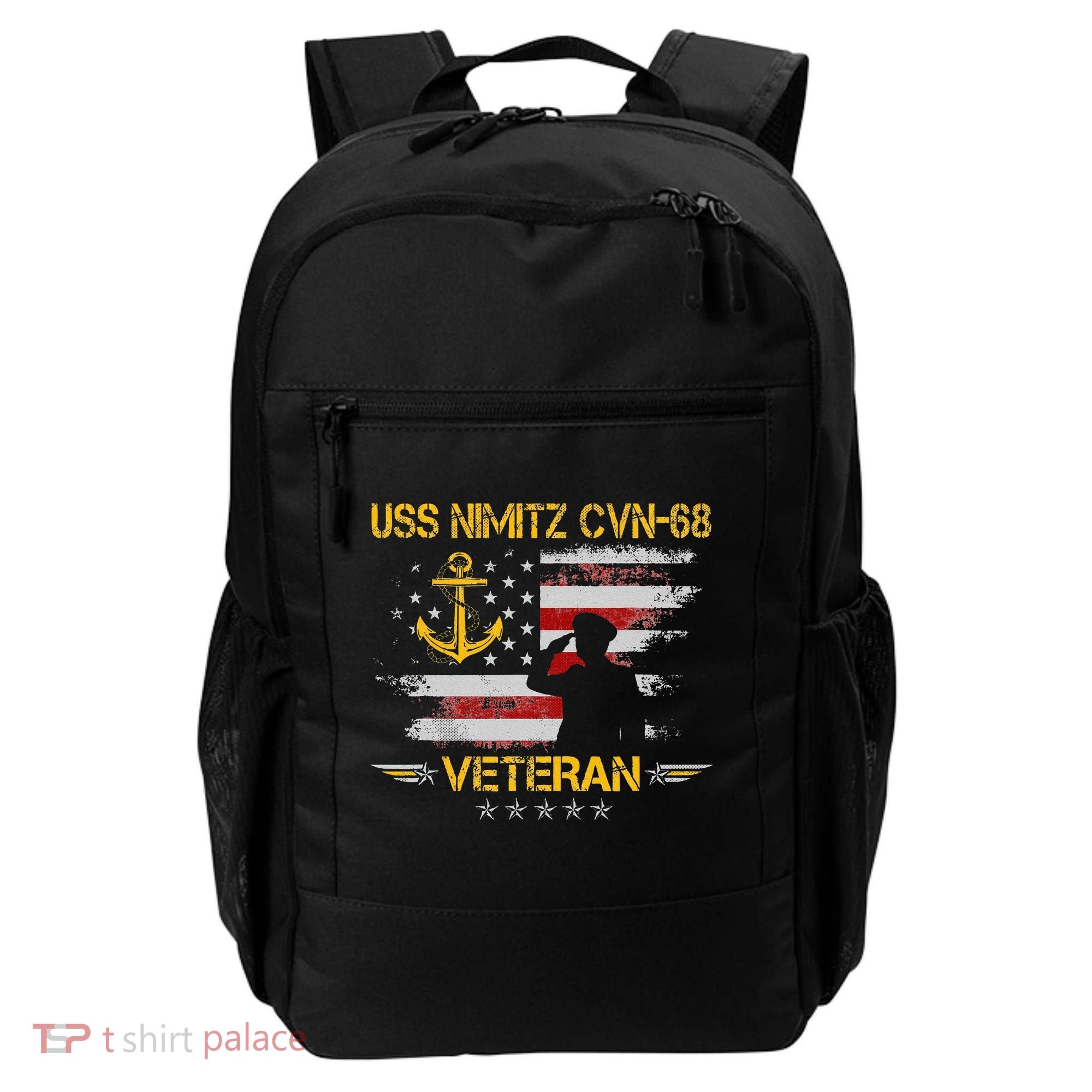 USS Nimitz CVN 68 Aircraft Carrier Veteran Flag Veterans Day Backpack