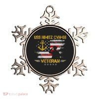 USS Nimitz CVN 68 Aircraft Carrier Veteran Flag Veterans Day Ornament thumb 0
