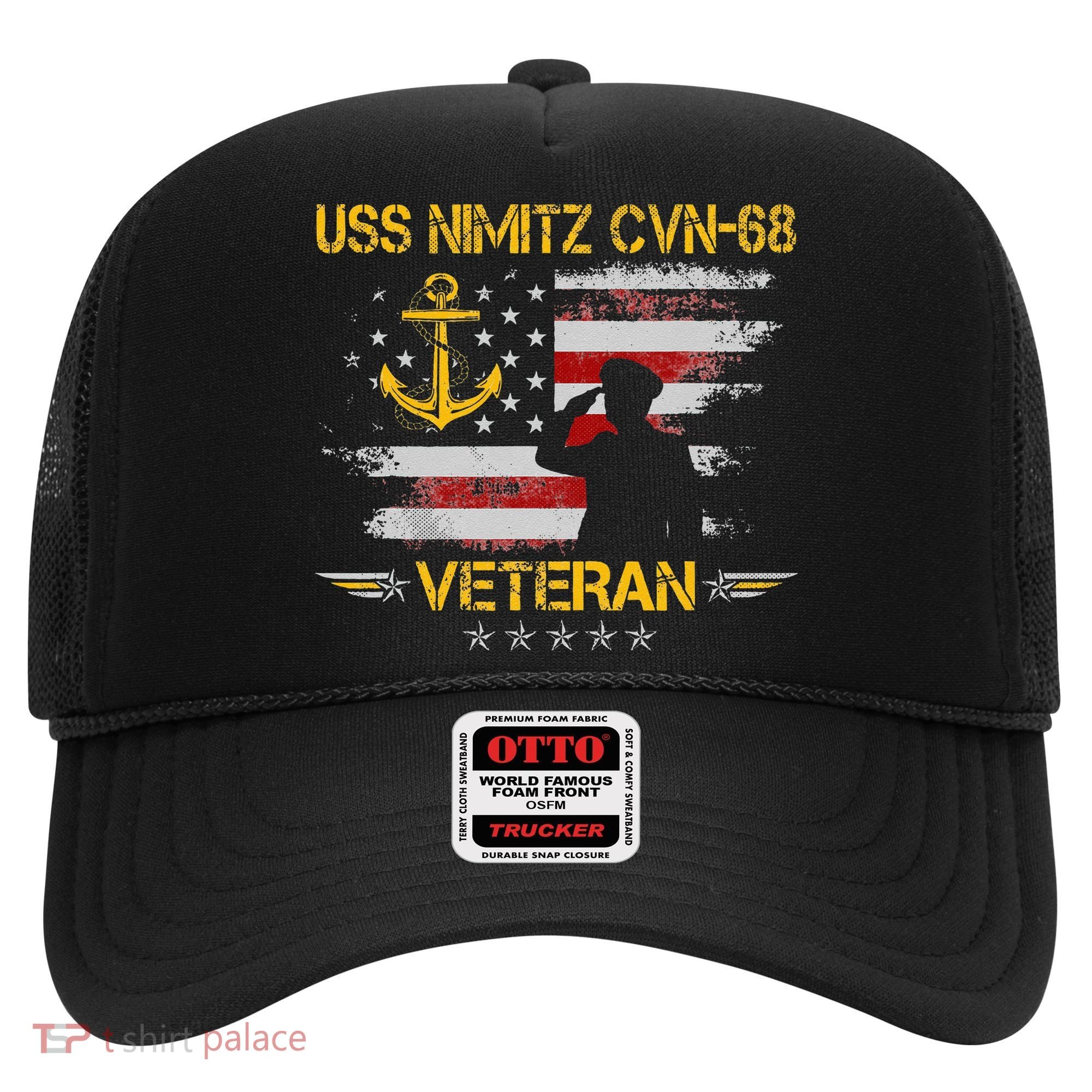 USS Nimitz CVN 68 Aircraft Carrier Veteran Flag Veterans Day Hat