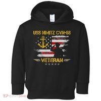 USS Nimitz CVN 68 Aircraft Carrier Veteran Flag Veterans Day Toddler Hoodie thumb 0