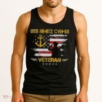 USS Nimitz CVN 68 Aircraft Carrier Veteran Flag Veterans Day Tank Top thumb 3