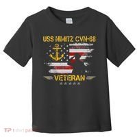 USS Nimitz CVN 68 Aircraft Carrier Veteran Flag Veterans Day Toddler T-Shirt thumb 0