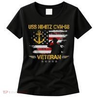 USS Nimitz CVN 68 Aircraft Carrier Veteran Flag Veterans Day Women's T-Shirt thumb 0
