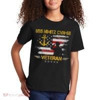 USS Nimitz CVN 68 Aircraft Carrier Veteran Flag Veterans Day Kids T-Shirt thumb 2