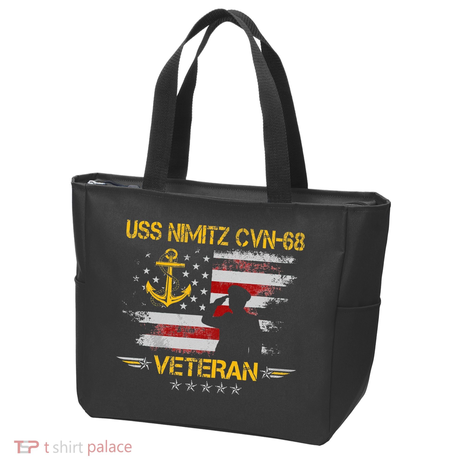 USS Nimitz CVN 68 Aircraft Carrier Veteran Flag Veterans Day Tote Bag