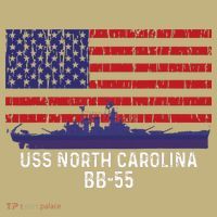 Uss North Carolina Bb55 Battleship Vintage American Flag T-Shirt thumb 7