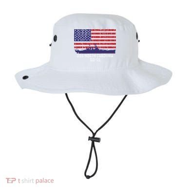 Uss North Carolina Bb55 Battleship Vintage American Flag Bucket Hat