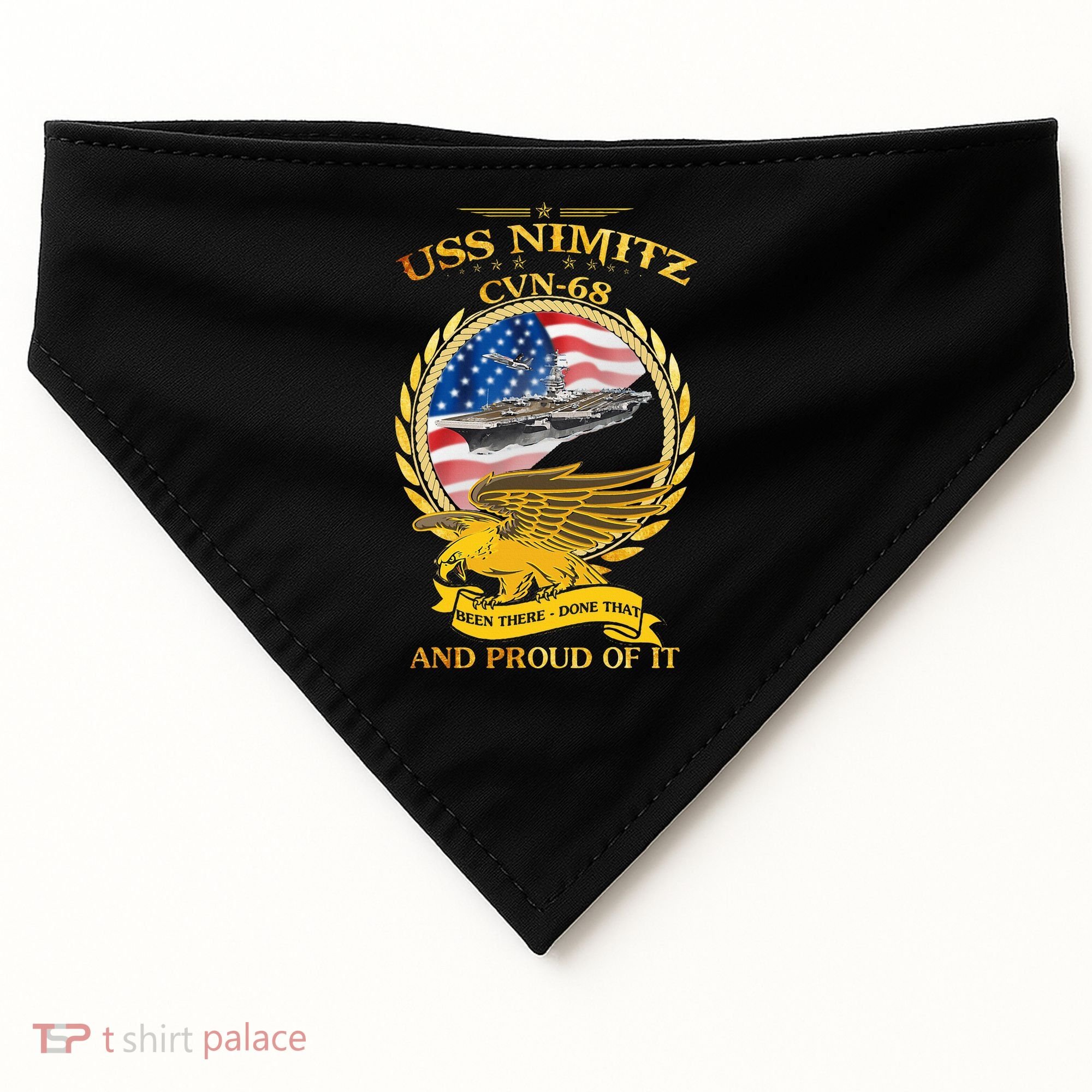 Uss Nimitz Cvn68 And Pound Off It USA-Made Doggie Bandana