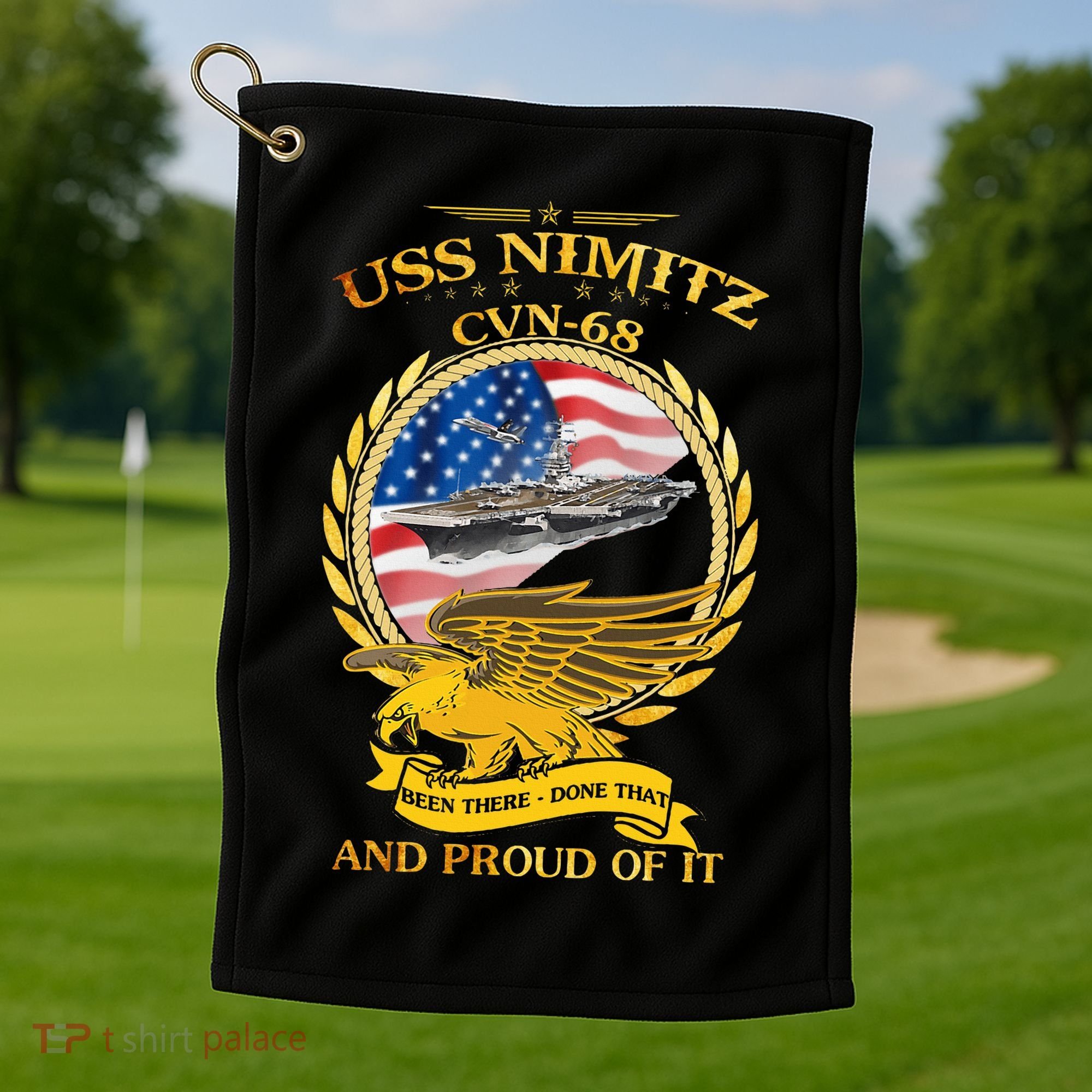 Uss Nimitz Cvn68 And Pound Off It Golf Towel