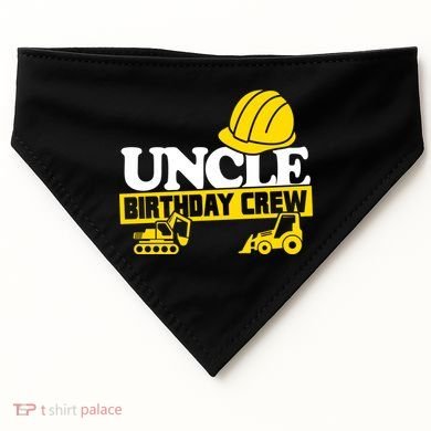 Uncle Birthday Crew Construction Party USA-Made Doggie Bandana