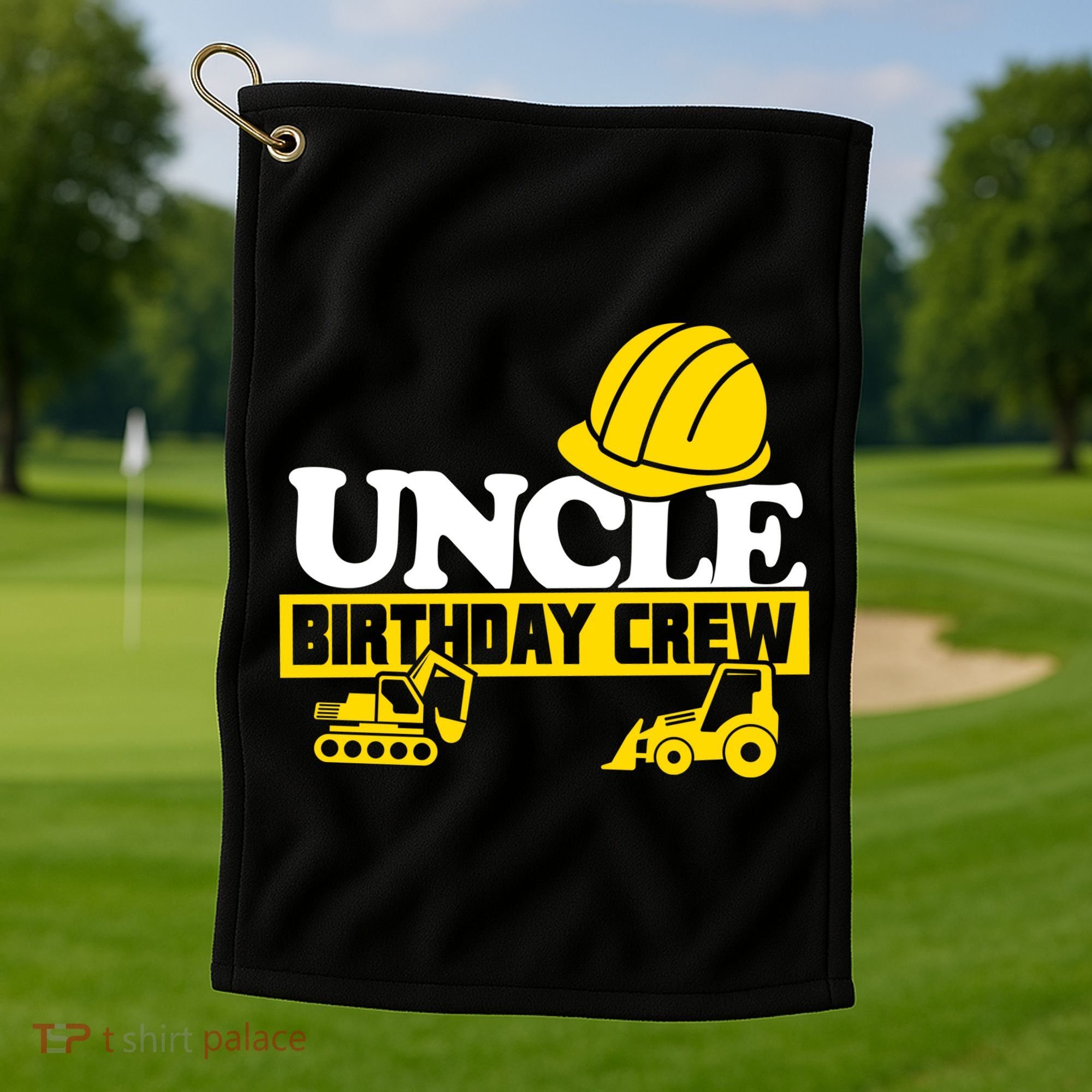 Uncle Birthday Crew Construction Party Golf Towel