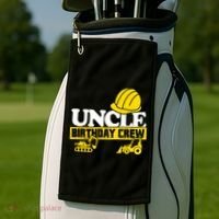 Uncle Birthday Crew Construction Party Golf Towel thumb 2