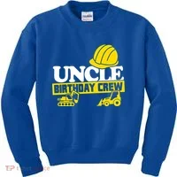 Uncle Birthday Crew Construction Party Kids Sweatshirt thumb 0