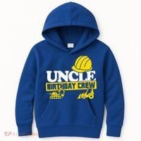 Uncle Birthday Crew Construction Party Kids Hoodie thumb 0
