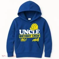 Uncle Birthday Crew Construction Party Kids Hoodie thumb 0
