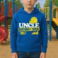 Uncle Birthday Crew Construction Party Kids Hoodie thumb 2