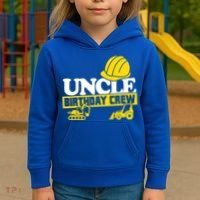 Uncle Birthday Crew Construction Party Kids Hoodie thumb 3
