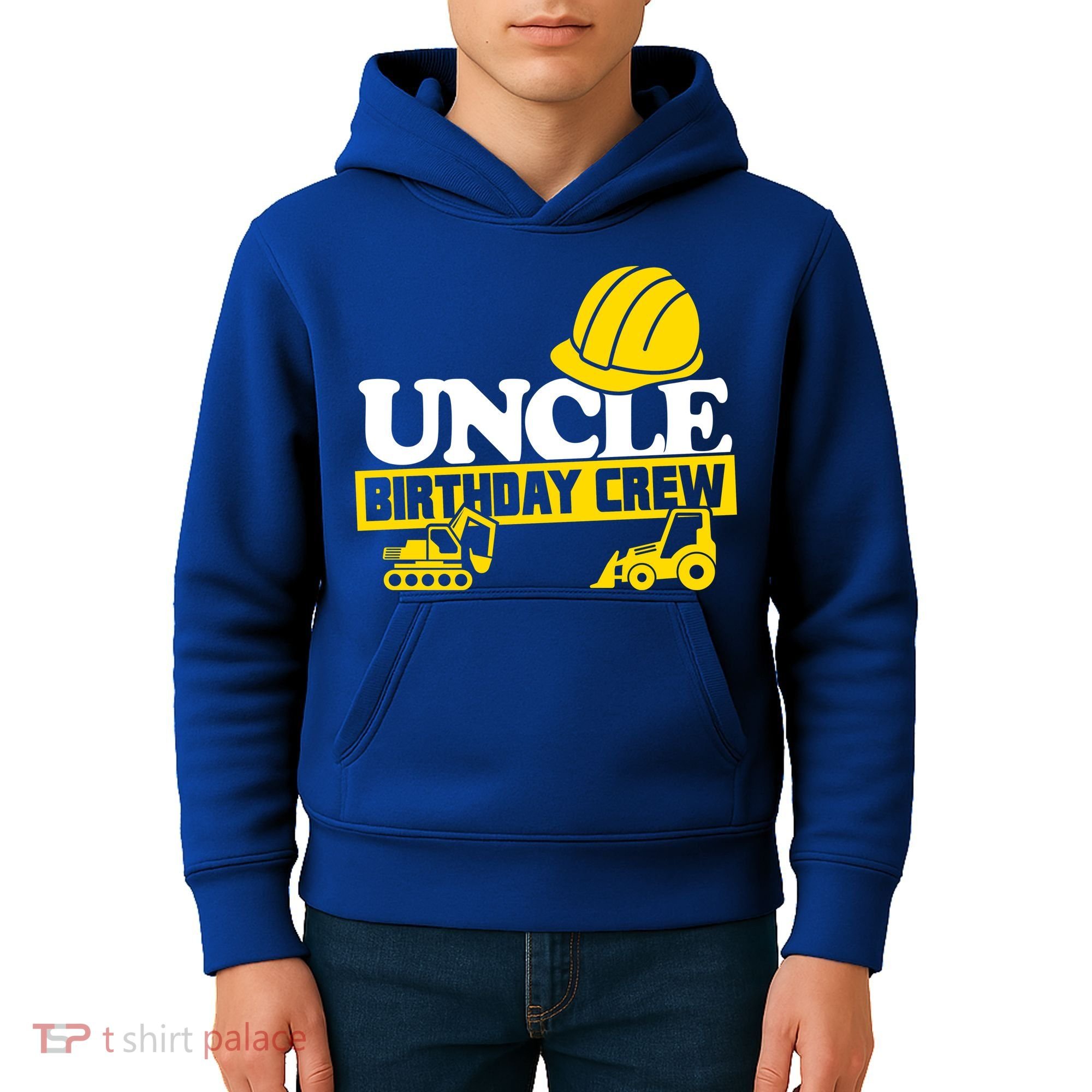 Uncle Birthday Crew Construction Party Kids Hoodie