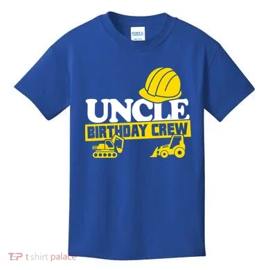 Uncle Birthday Crew Construction Party Kids T-Shirt