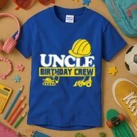 Uncle Birthday Crew Construction Party Kids T-Shirt thumb 3