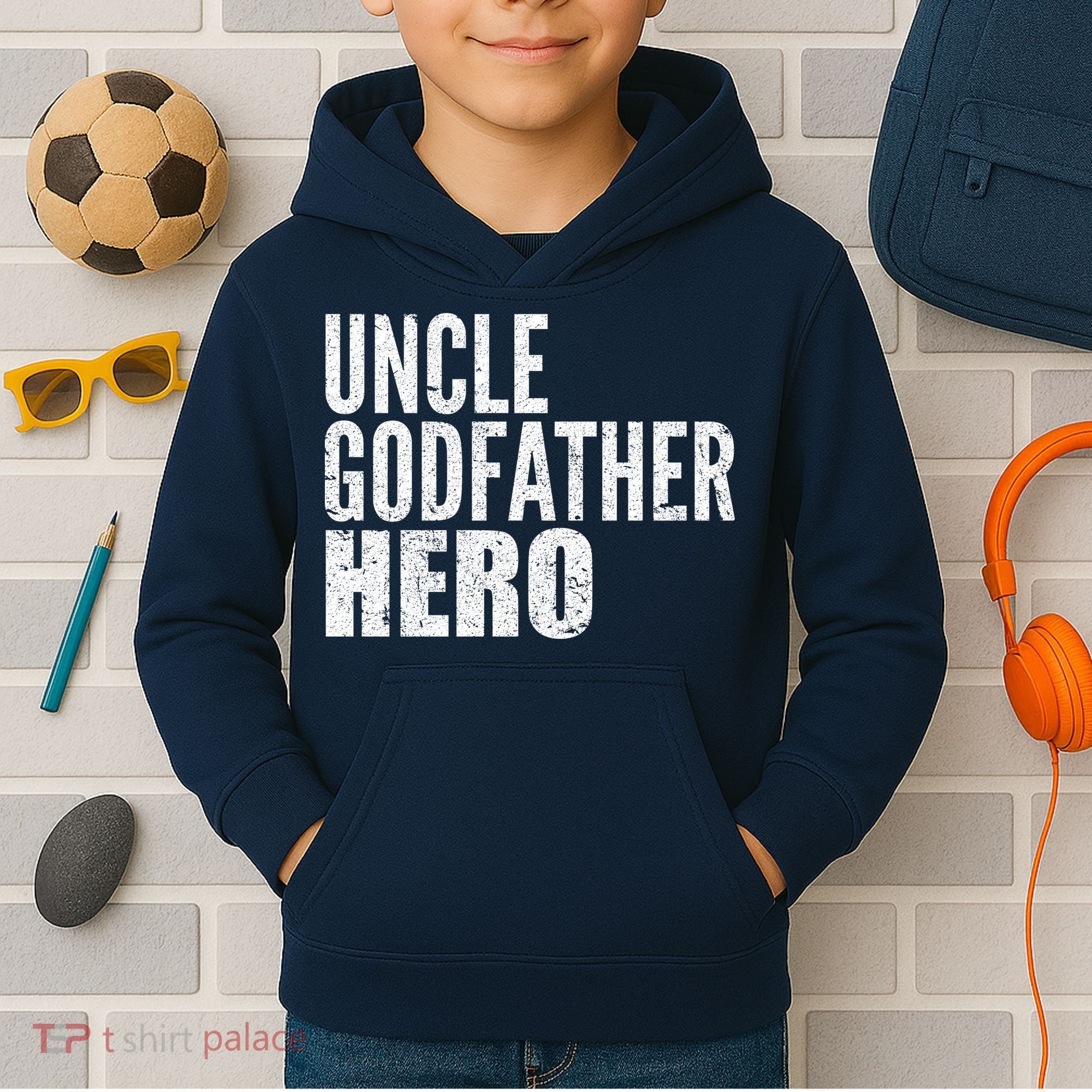 Uncle Godfather Hero Kids Hoodie