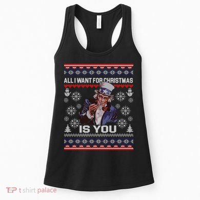 Uncle Sam All I Want for Christmas is You Ugly Women's Tank Top
