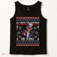 Uncle Sam All I Want for Christmas is You Ugly Tank Top thumb 2