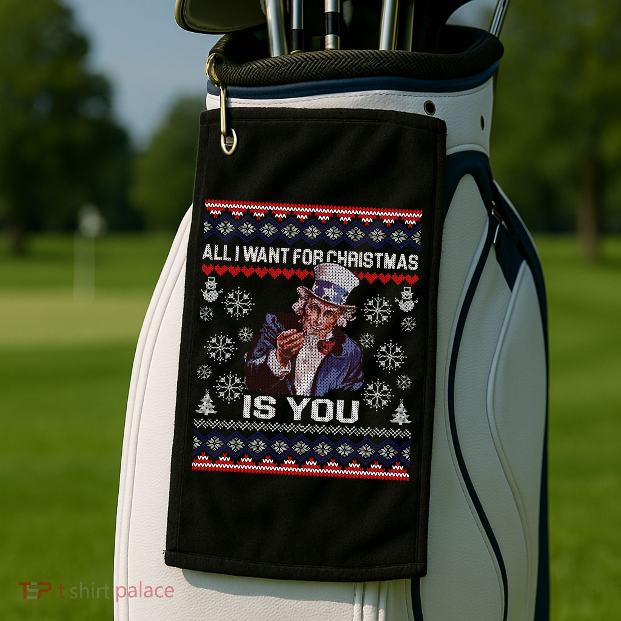 Uncle Sam All I Want for Christmas is You Ugly Golf Towel