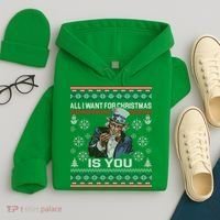 Uncle Sam All I Want for Christmas is You Ugly Hoodie thumb 4
