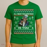 Uncle Sam All I Want for Christmas is You Ugly T-Shirt thumb 3