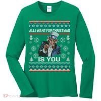 Uncle Sam All I Want for Christmas is You Ugly Women's Long Sleeve Shirt thumb 0
