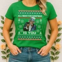 Uncle Sam All I Want for Christmas is You Ugly Women's T-Shirt thumb 2