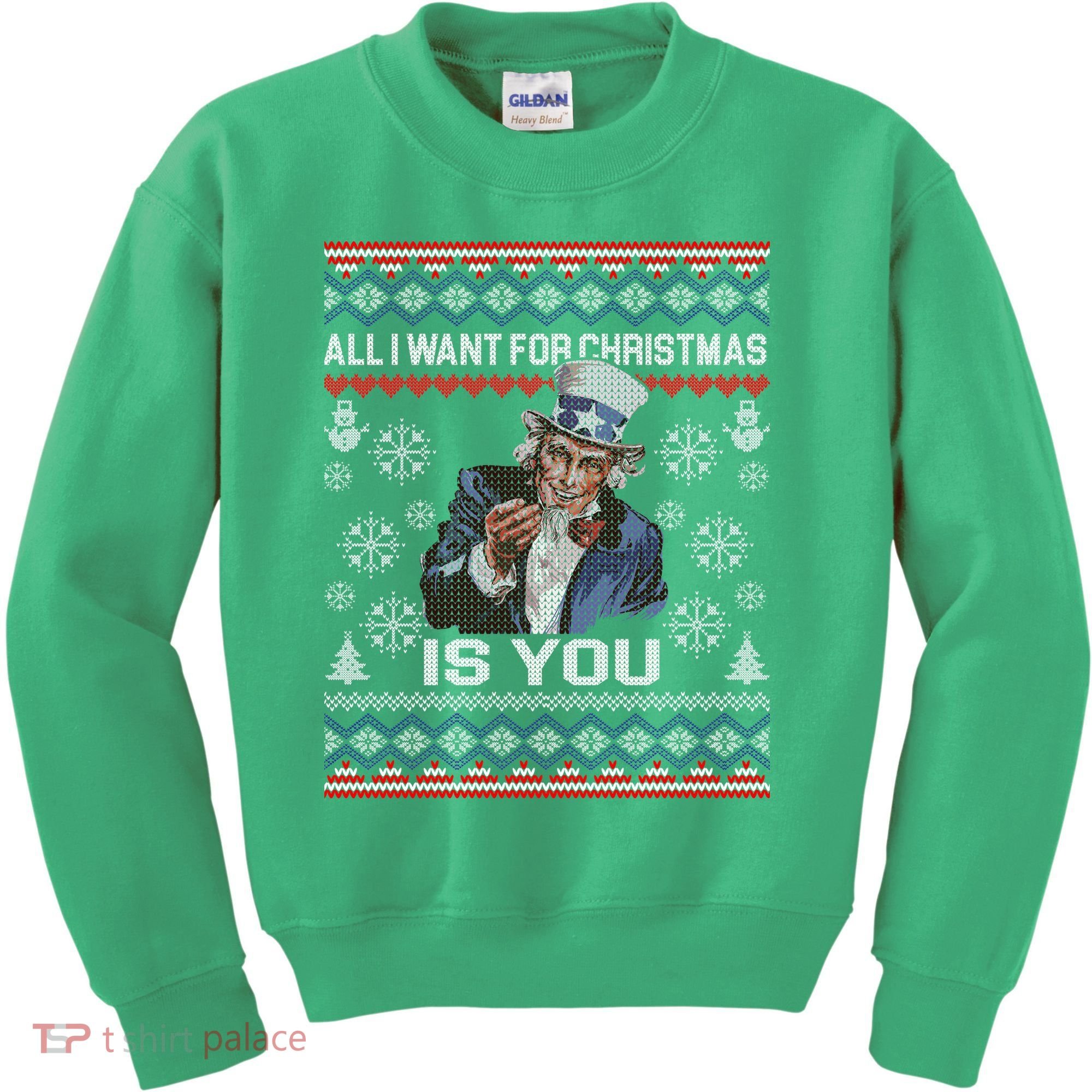 Uncle Sam All I Want for Christmas is You Ugly Kids Sweatshirt