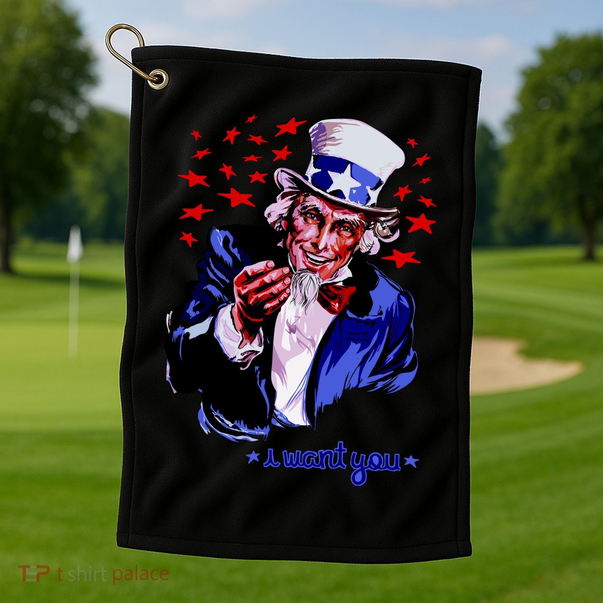 Uncle Sam I Want You Golf Towel