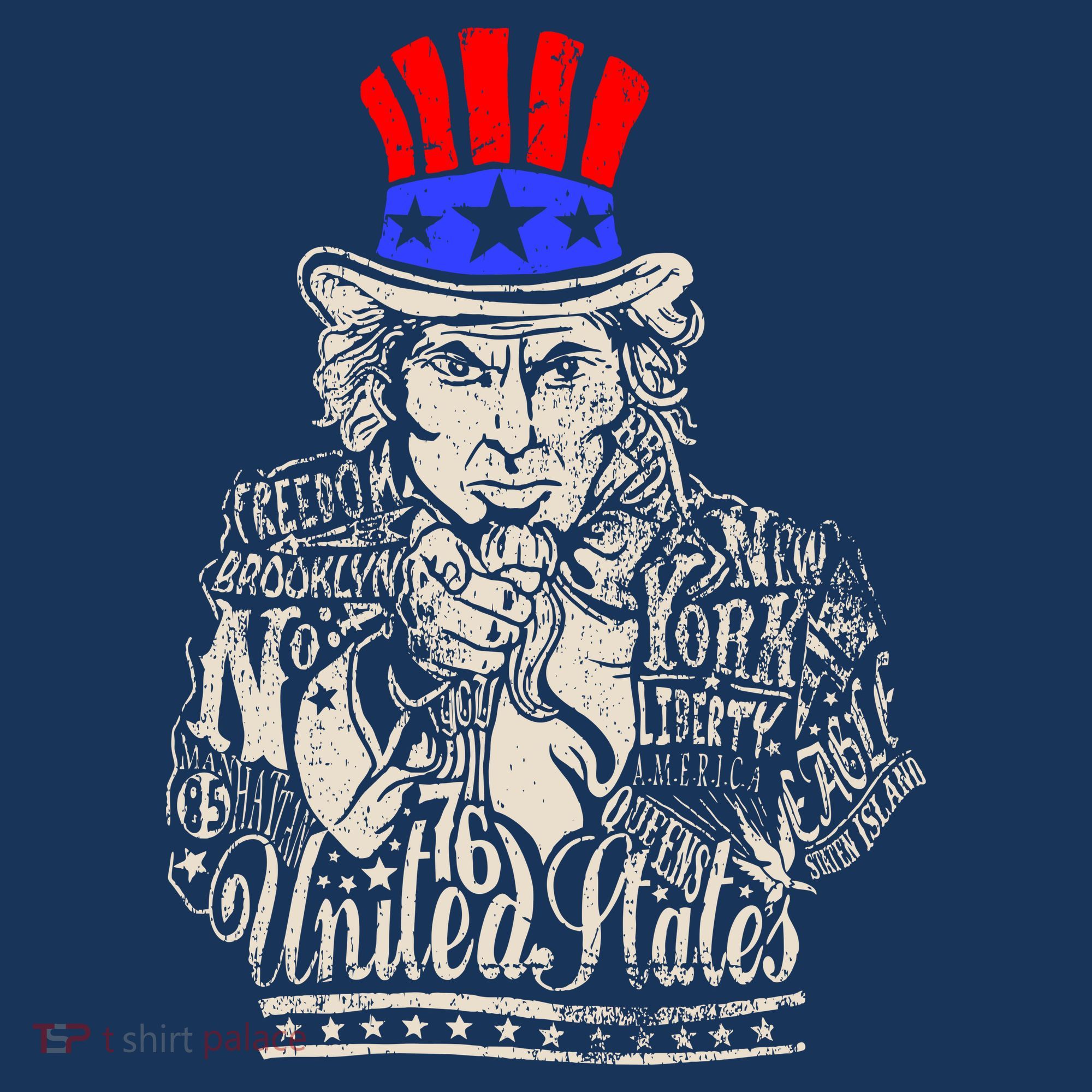 Uncle Sam I Want You 4th of July USA Mashup Coaster