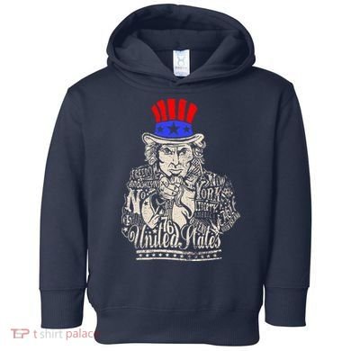 Uncle Sam I Want You 4th of July USA Mashup Toddler Hoodie