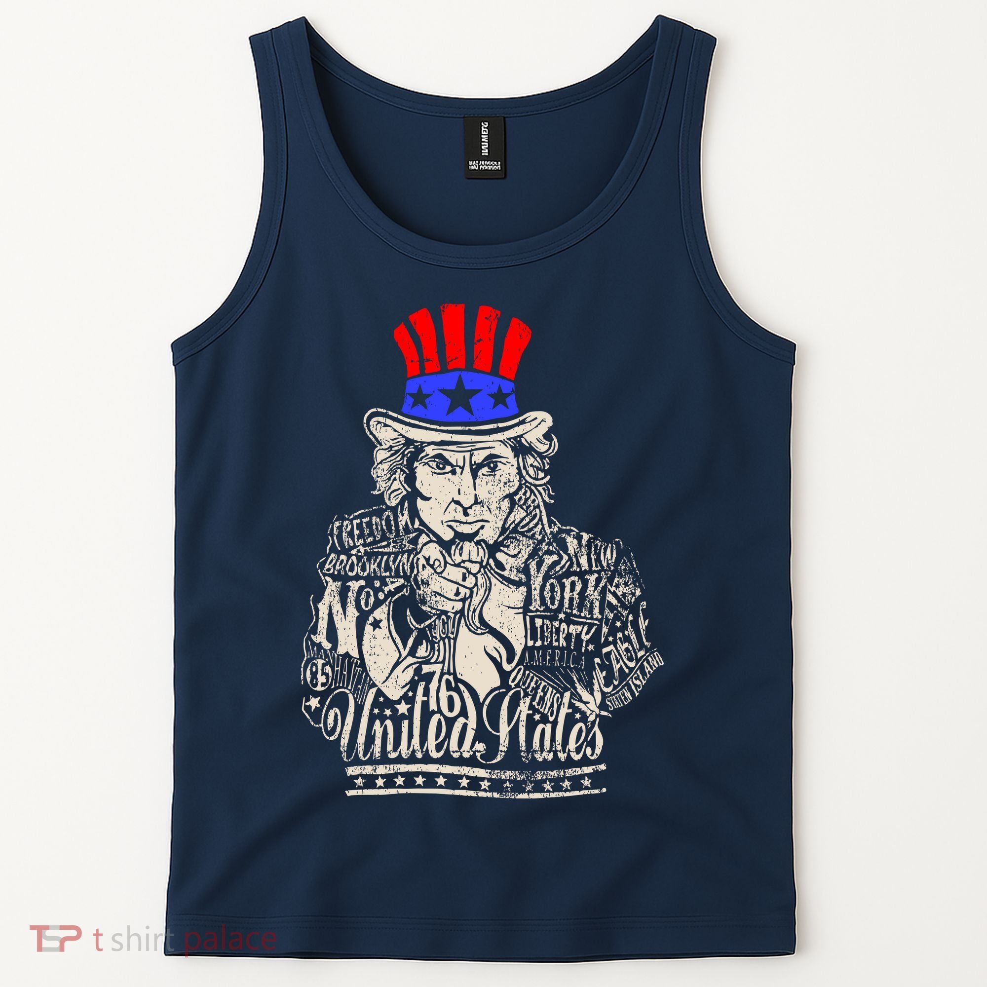 Uncle Sam I Want You 4th of July USA Mashup Tank Top