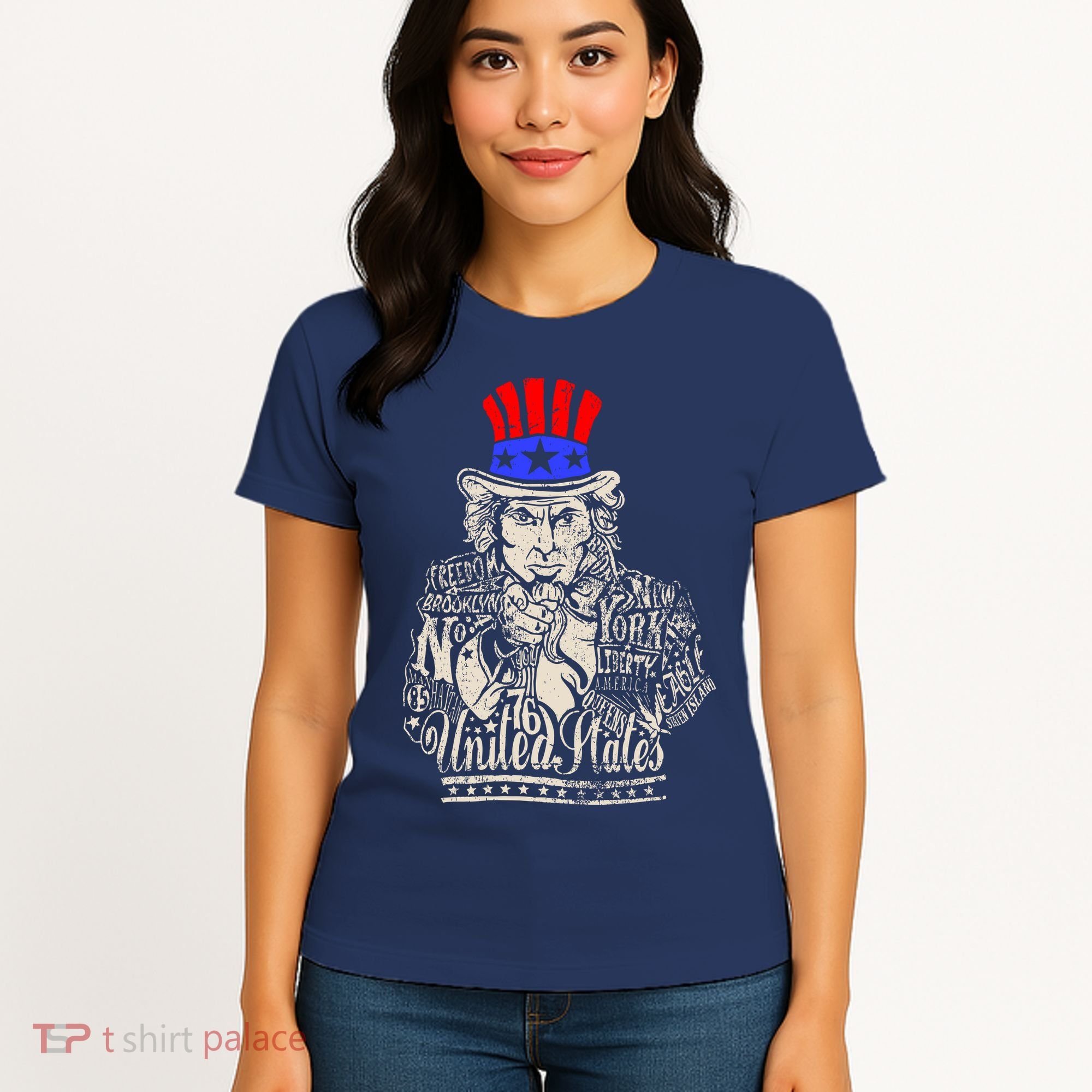 Uncle Sam I Want You 4th of July USA Mashup Women's T-Shirt