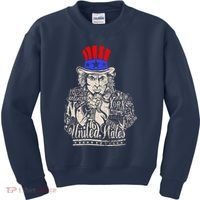 Uncle Sam I Want You 4th of July USA Mashup Kids Sweatshirt thumb 0