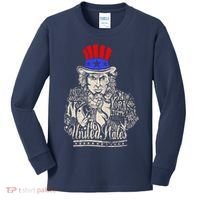 Uncle Sam I Want You 4th of July USA Mashup Kids Long Sleeve Shirt thumb 0