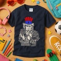 Uncle Sam I Want You 4th of July USA Mashup Kids T-Shirt thumb 3